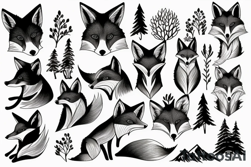 A fox in the mountains tattoo idea