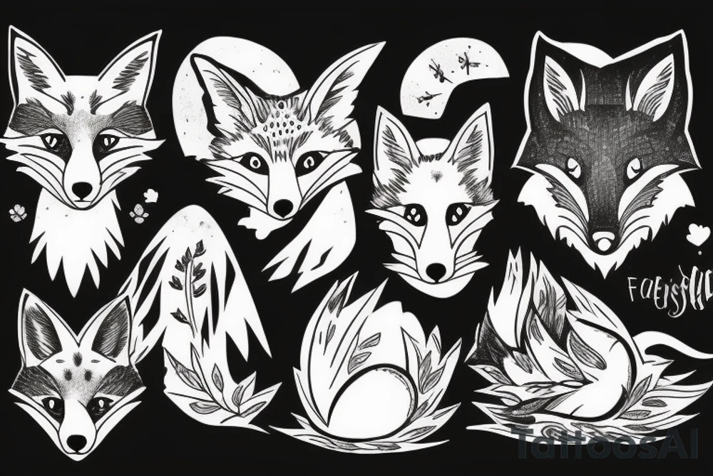 A fox in the mountains tattoo idea