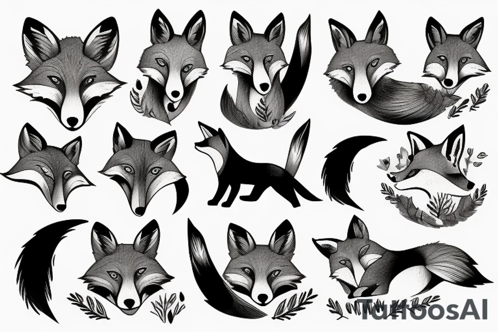 A fox in the mountains tattoo idea