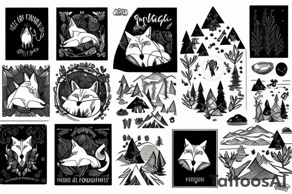 A fox in the mountains tattoo idea