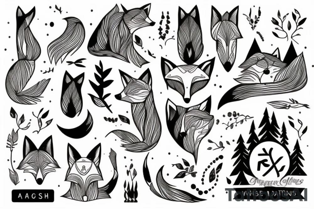 A fox in the mountains tattoo idea
