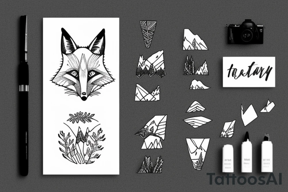 A fox in the mountains tattoo idea