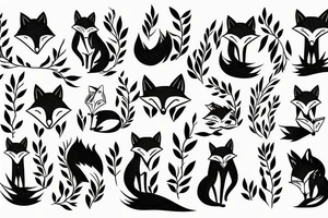 A fox surrounded by branches tattoo idea