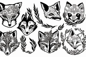 A fox surrounded by branches tattoo idea