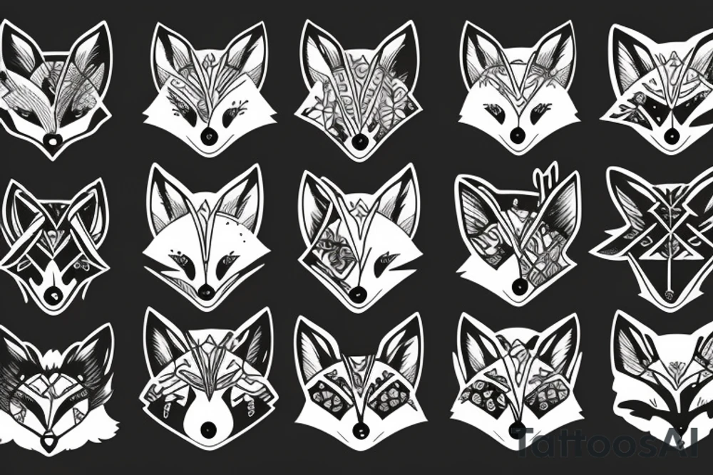 A fox surrounded by branches tattoo idea