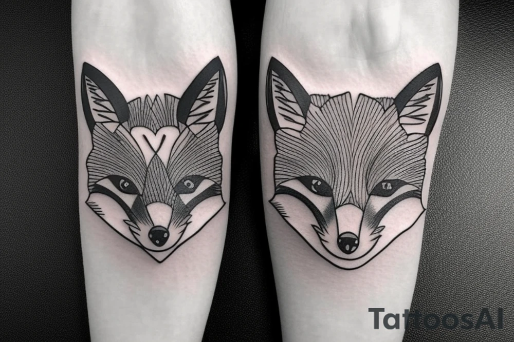 A fox surrounded by branches tattoo idea
