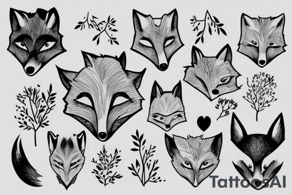 A fox surrounded by branches tattoo idea