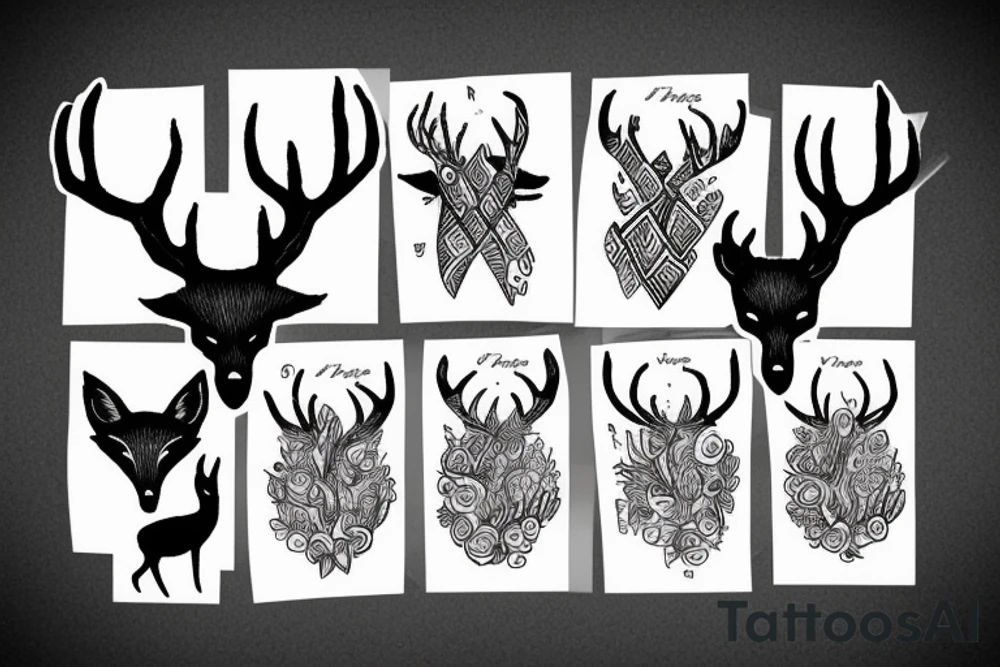 A fox and a deer tattoo idea