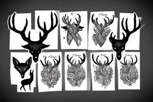 A fox and a deer tattoo idea