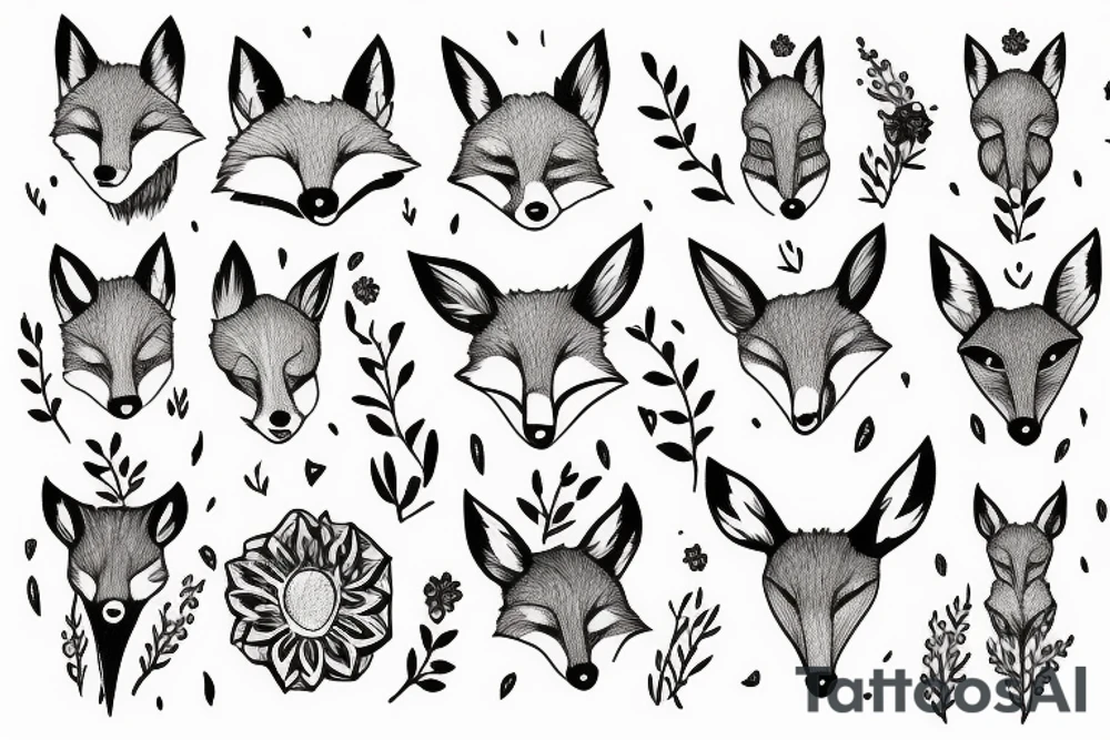 A fox and a deer tattoo idea