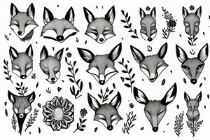 A fox and a deer tattoo idea