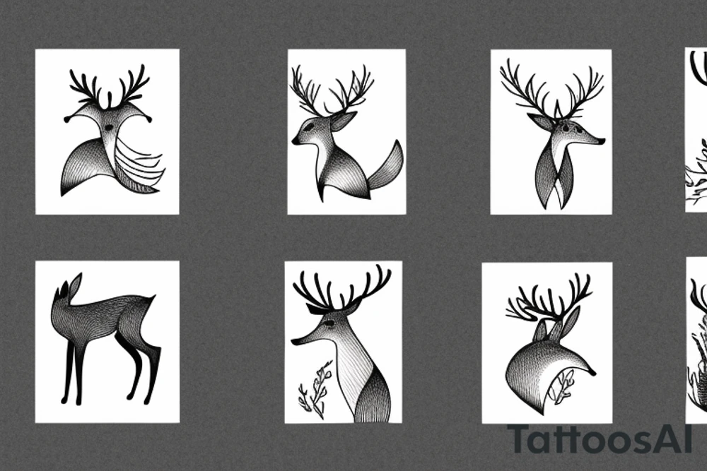 A fox and a deer tattoo idea