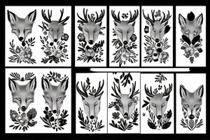 A fox and a deer tattoo idea