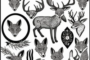 A fox and a deer tattoo idea