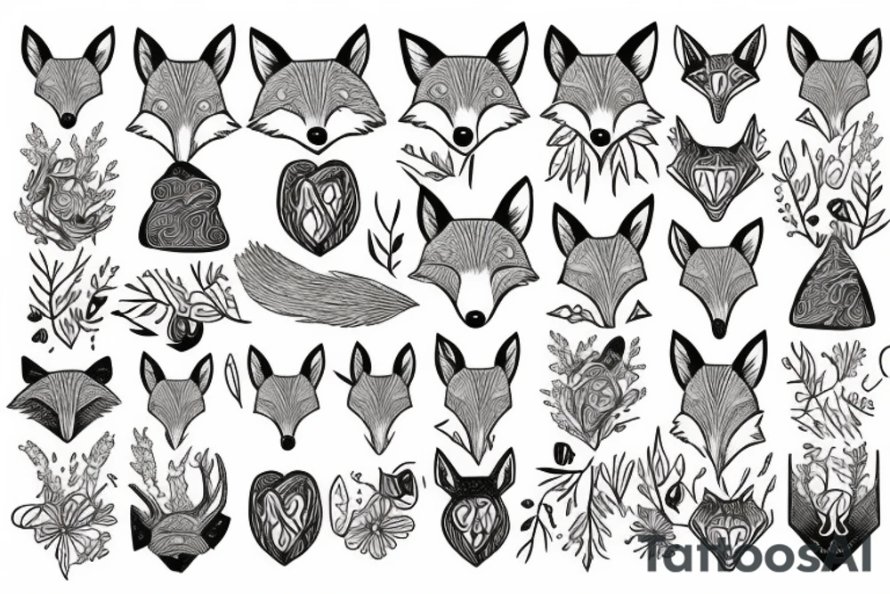 A fox and a deer tattoo idea