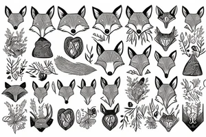 A fox and a deer tattoo idea