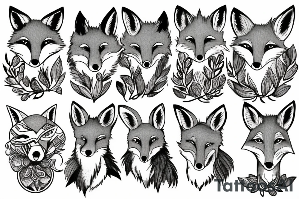 A fox and a deer tattoo idea