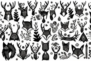 A fox with antlers tattoo idea