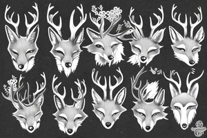 A fox with antlers tattoo idea