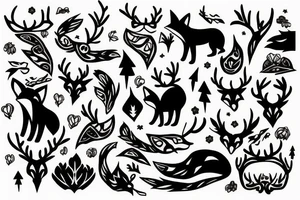 A fox with antlers tattoo idea