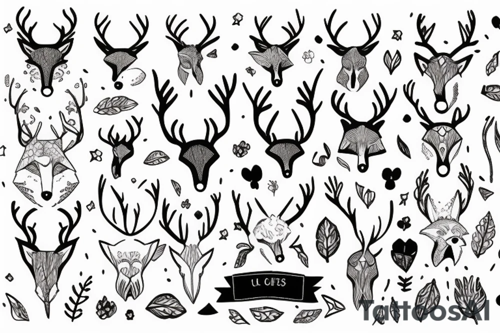 A fox with antlers tattoo idea