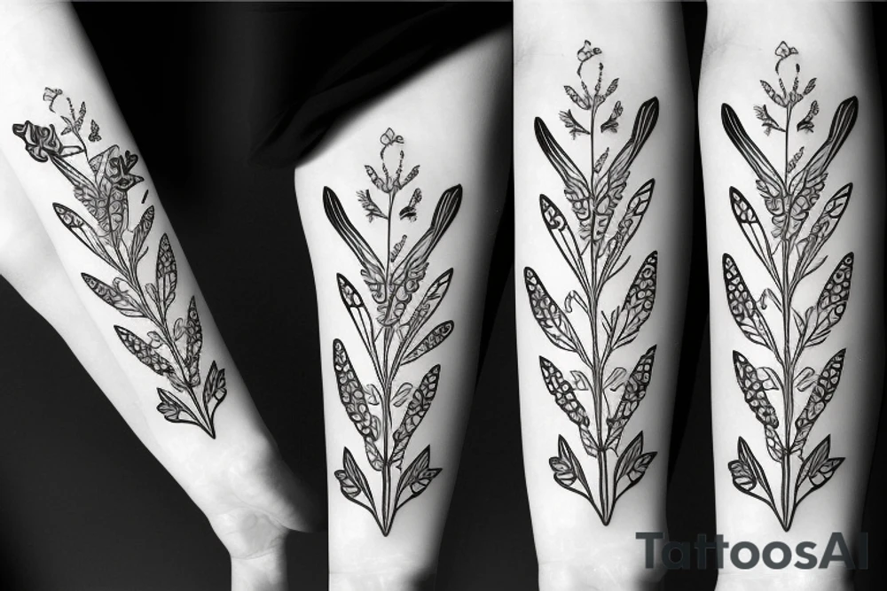 A fox with flower antlers tattoo idea