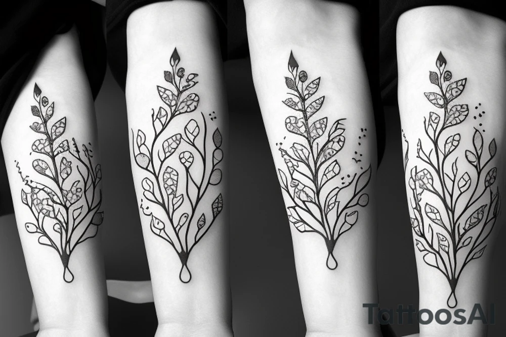 A fox with flower antlers tattoo idea