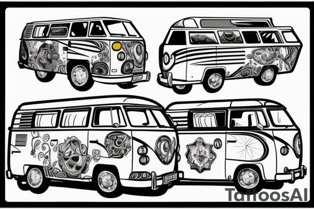 A campervan in the sun tattoo idea