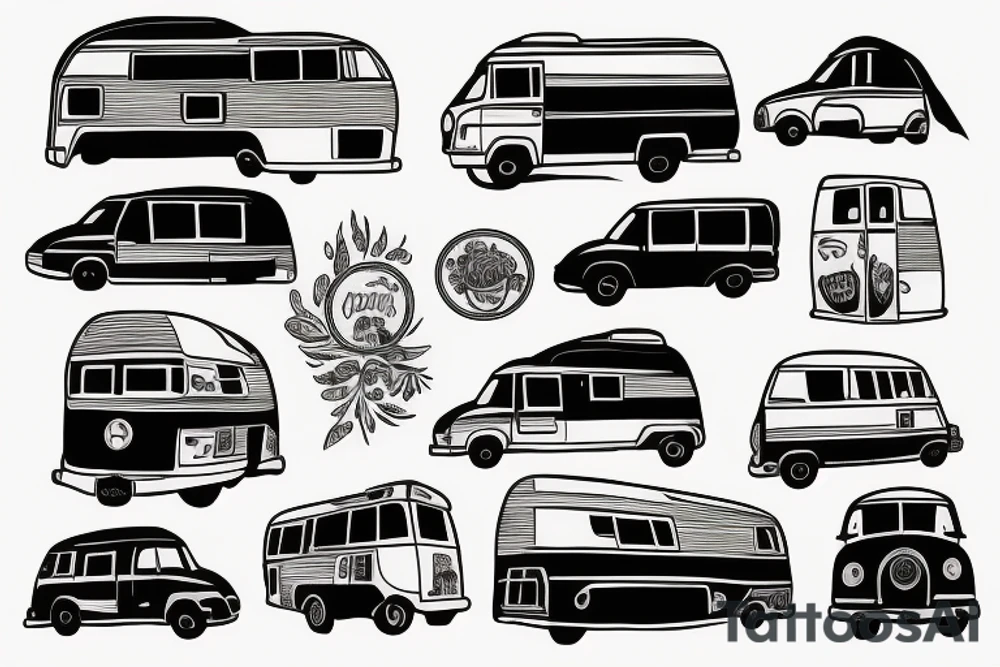 A campervan in the sun tattoo idea