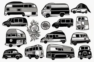 A campervan in the sun tattoo idea