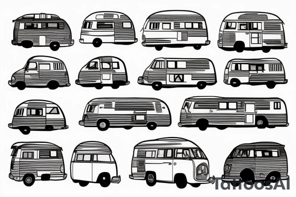 A campervan in the sun tattoo idea