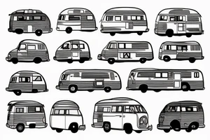 A campervan in the sun tattoo idea
