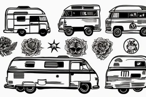 A campervan in the sun tattoo idea