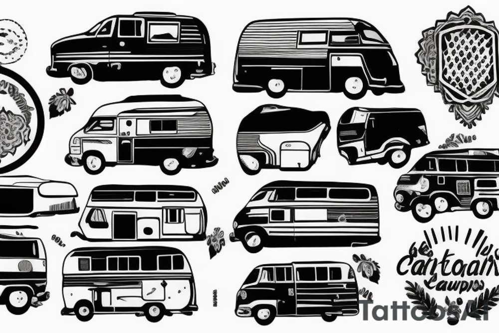 A campervan in the sun tattoo idea
