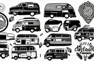 A campervan in the sun tattoo idea
