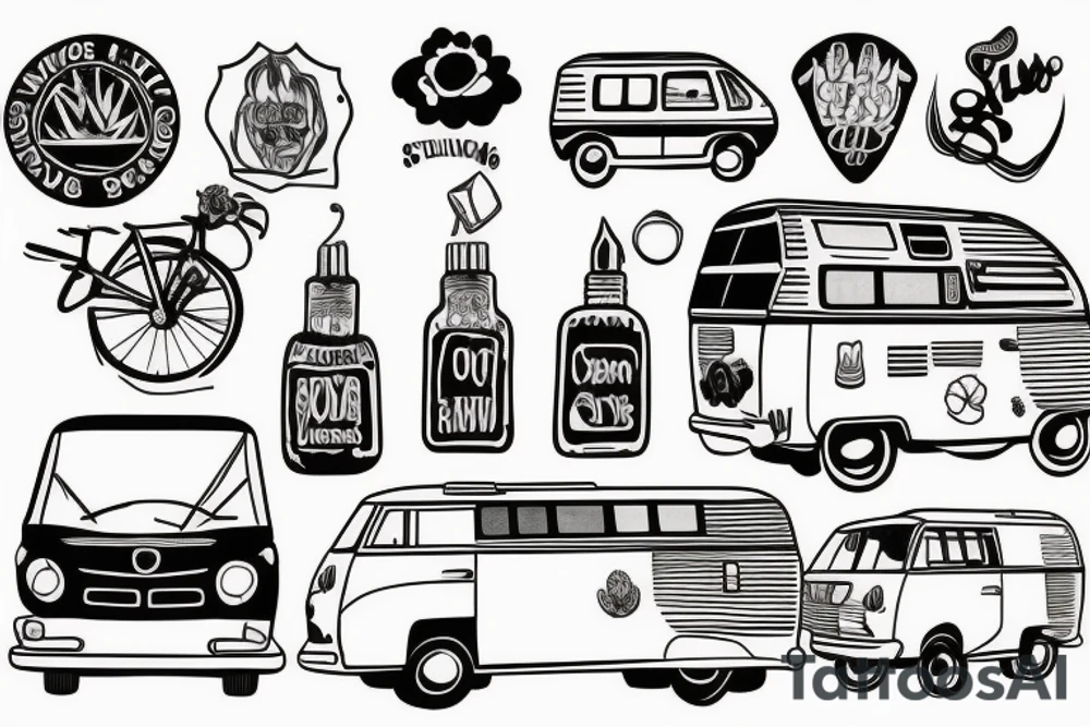 A campervan in the sun tattoo idea
