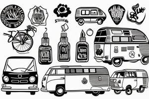 A campervan in the sun tattoo idea