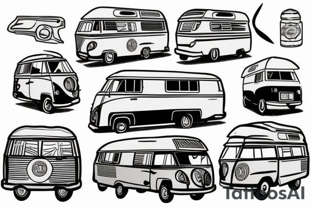 A campervan in the sun tattoo idea