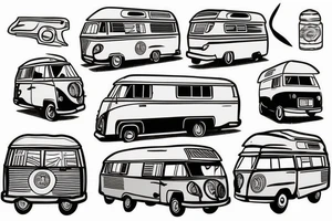 A campervan in the sun tattoo idea