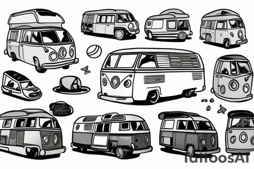A campervan in the sun tattoo idea