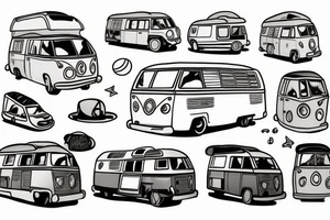 A campervan in the sun tattoo idea