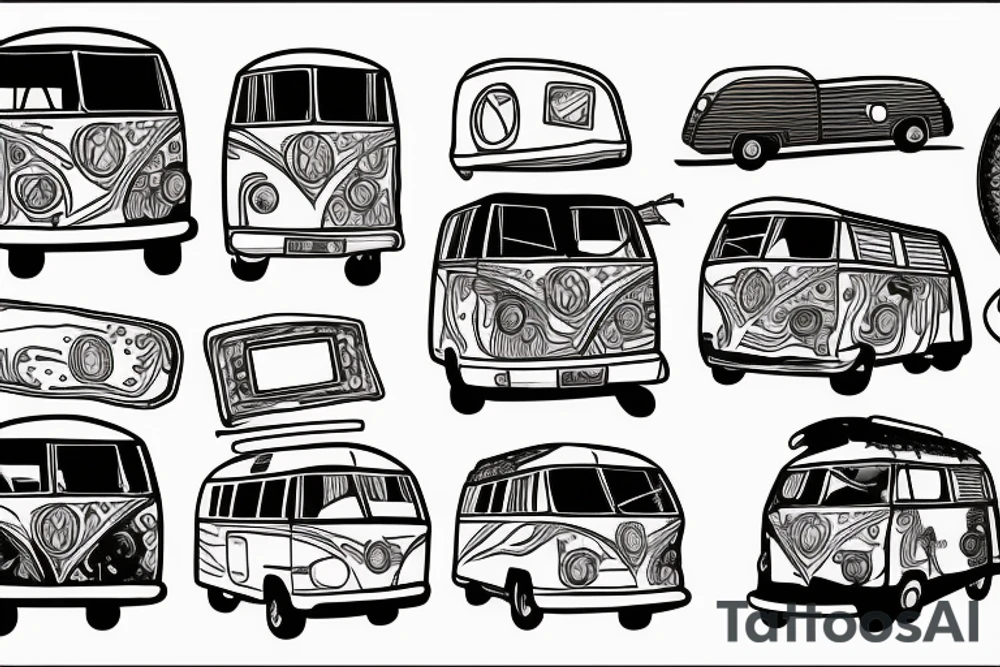 A campervan in the sun tattoo idea