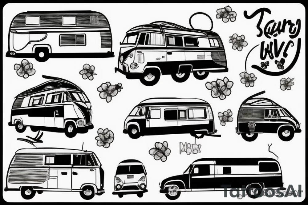 A campervan in the sun tattoo idea