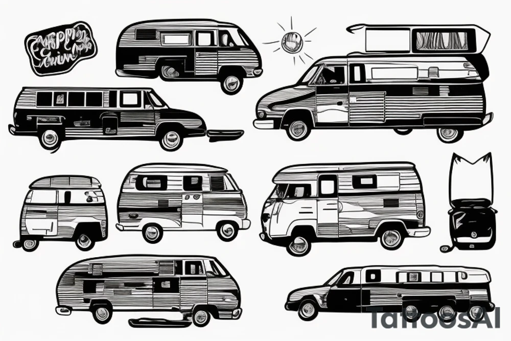 A campervan in the sun tattoo idea