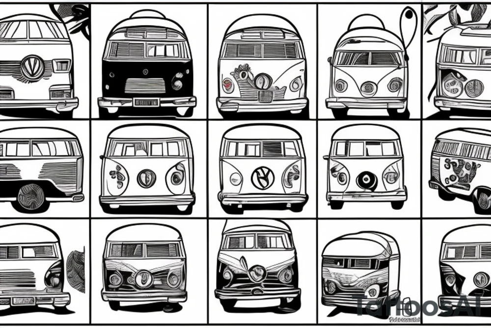 A campervan in the sun tattoo idea