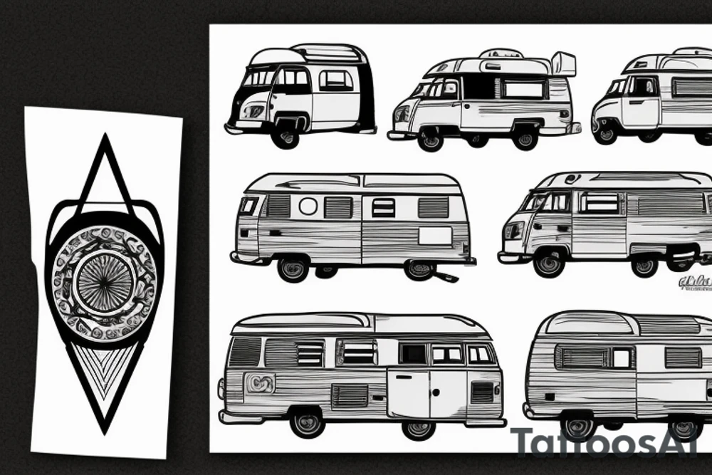 A campervan in the sun tattoo idea