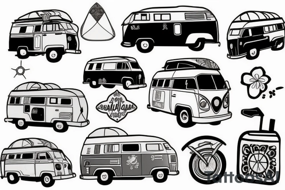 A campervan in the sun tattoo idea