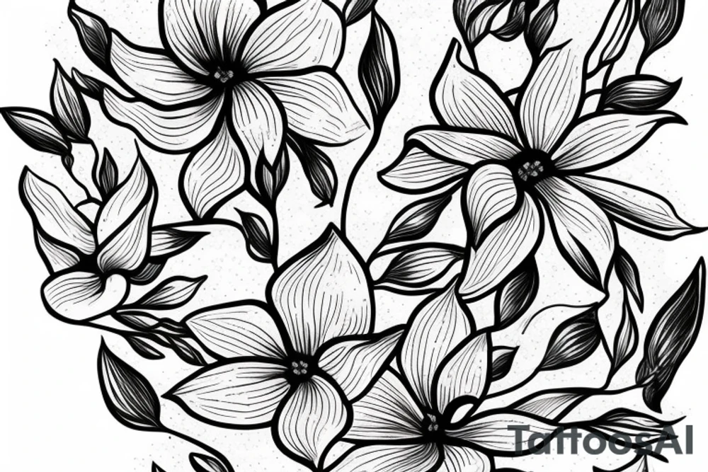Boat with magnolia flowers tattoo idea