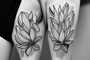 Boat with magnolia flowers tattoo idea