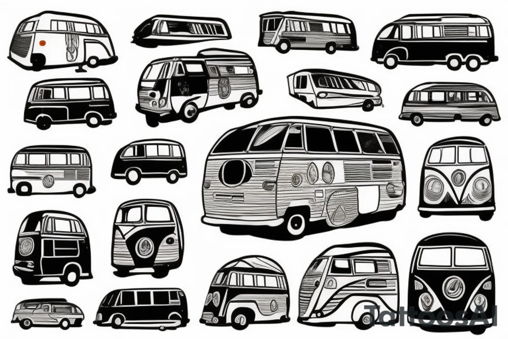 A campervan in the sun tattoo idea